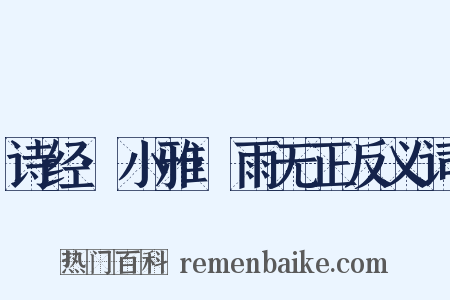诗经·小雅·雨无正反义词是什么意思的图片